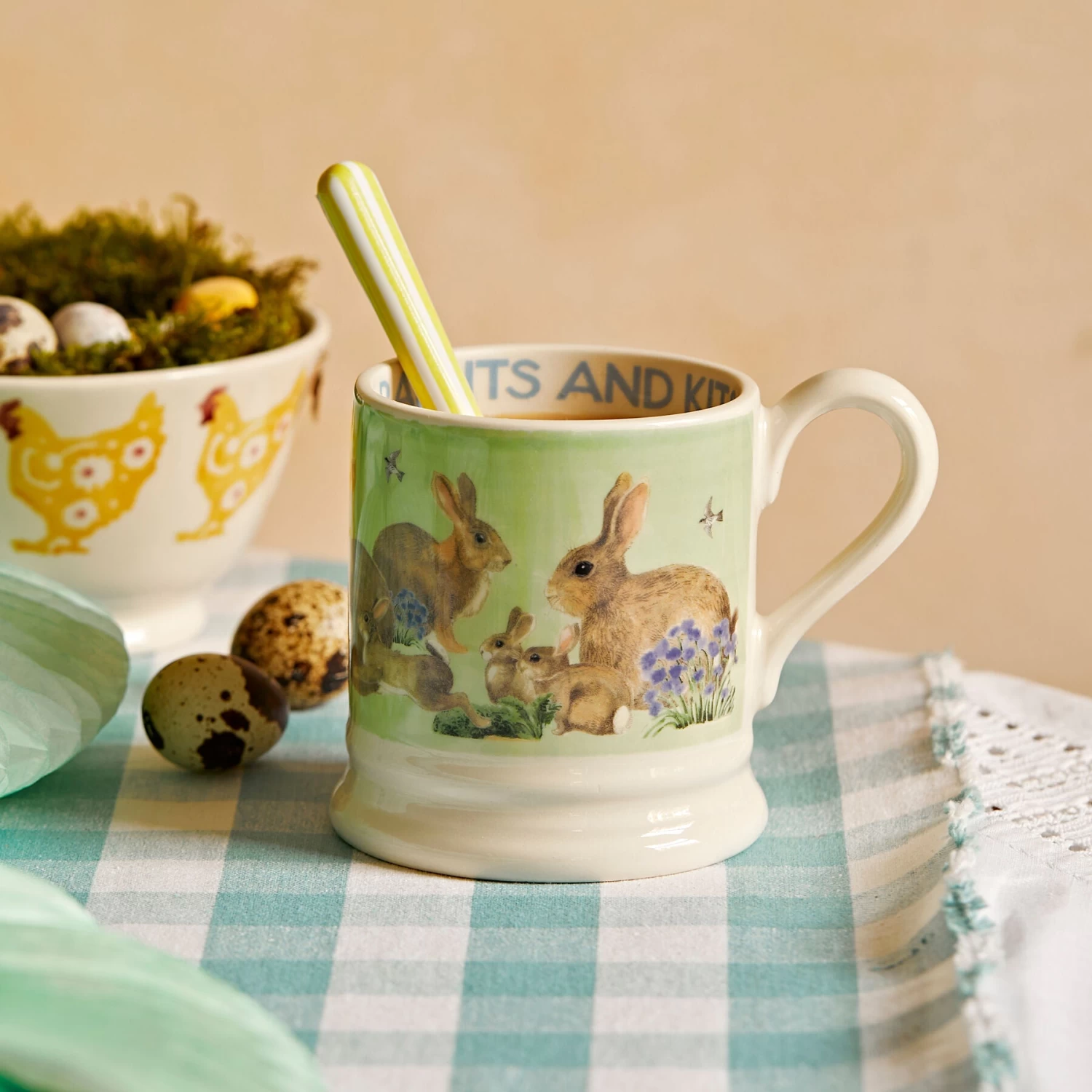Green Rabbits & Kits 1/2 Pint Mug - Image 2
