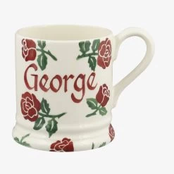 Personalised English Rose 1/2 Pint Mug