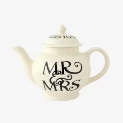 Black Toast Mr & Mrs 4 Mug Teapot