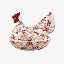 Pink Daisy Fields Large Hen On Nest