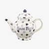 Personalised Blue Hearts 4 Mug Teapot