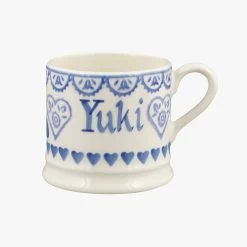 Personalised Blue Sampler Small Mug