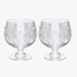 Golden Tulips Set Of 2 Gin Glasses