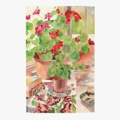 Geraniums Tea Towel