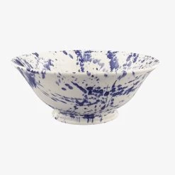 Seconds Blue Splatter Large Serving Bowl