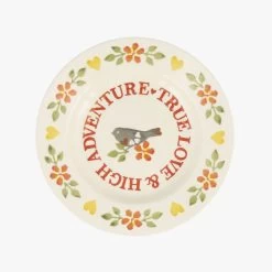 Lovebirds Coral 8 1/2 Inch Plate