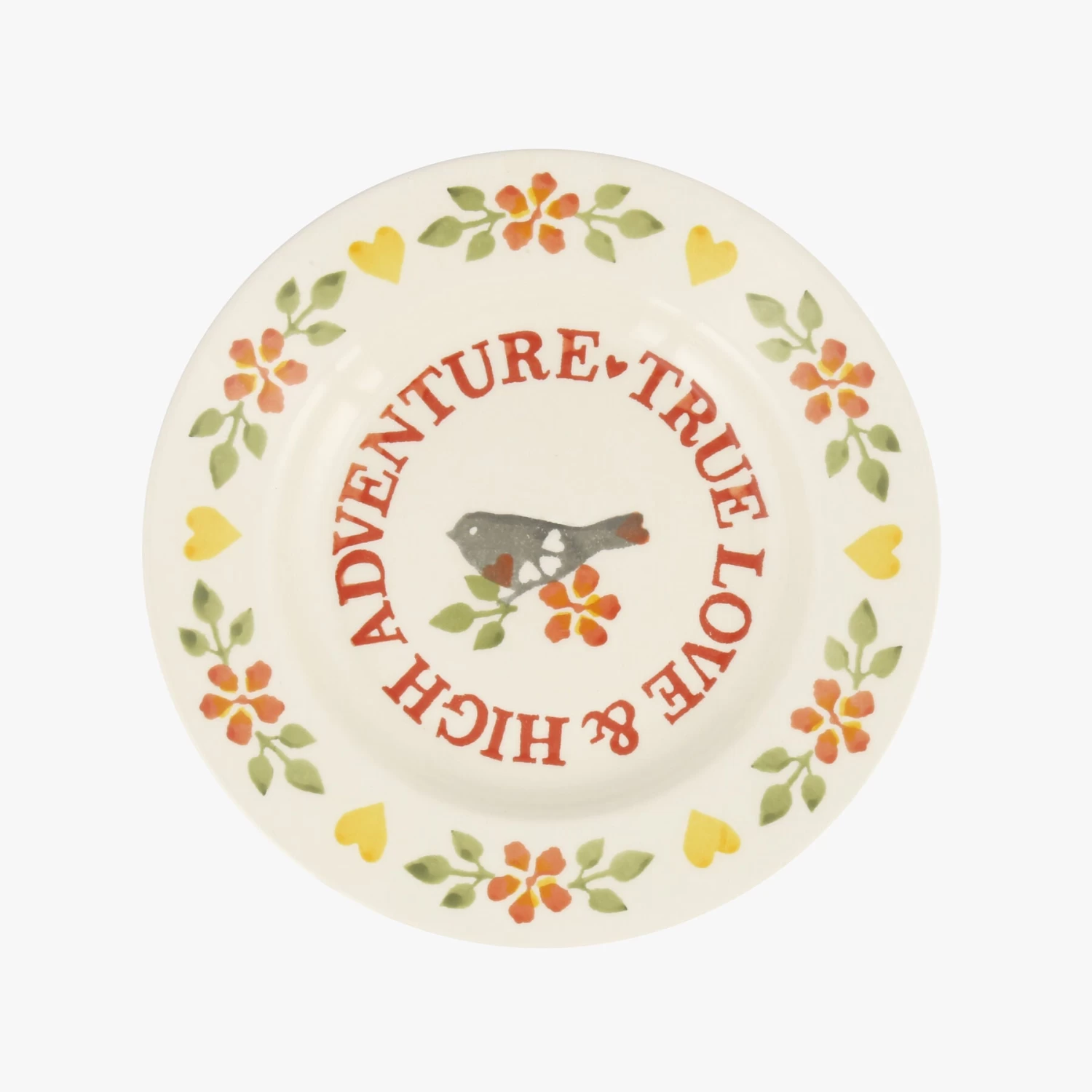 Lovebirds Coral 8 1/2 Inch Plate