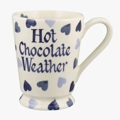 Personalised Blue Hearts Cocoa Mug