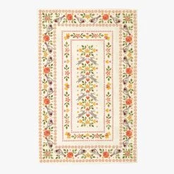 Lovebirds Coral Tea Towel