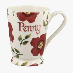 Personalised Christmas Rose Cocoa Mug