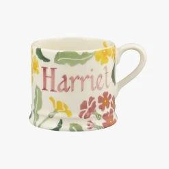 Personalised Pink Primrose Small Mug