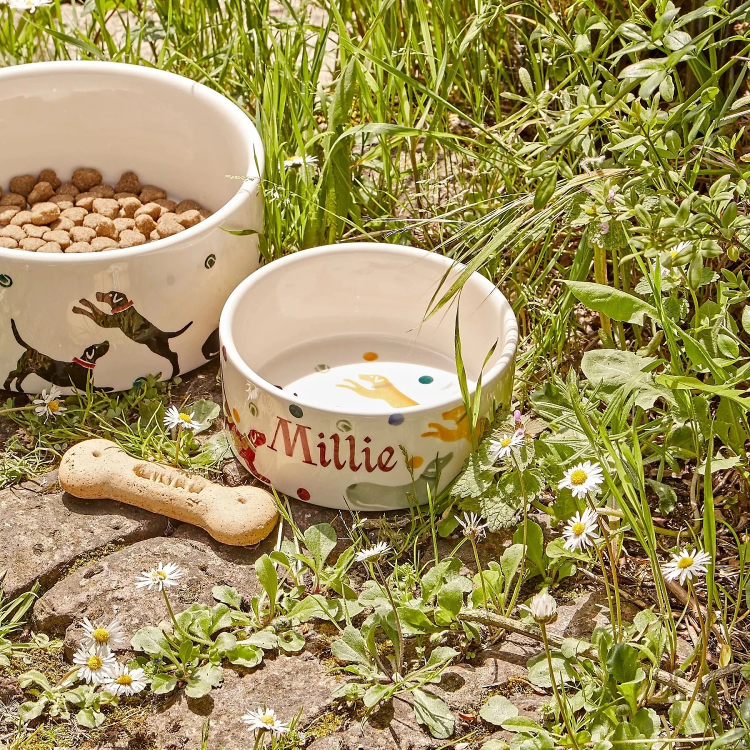Personalised Polka Dogs Small Pet Bowl - Image 2