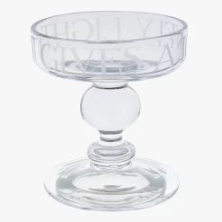 Black Toast Medium Glass Candle Holder