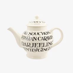 Black Toast 4 Mug Teapot