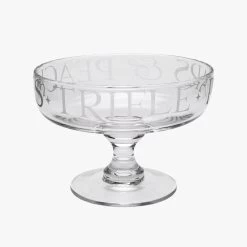 Black Toast Medium Glass Trifle Bowl
