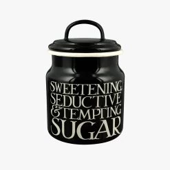 Black Toast Enamel Medium Storage Pot - Black