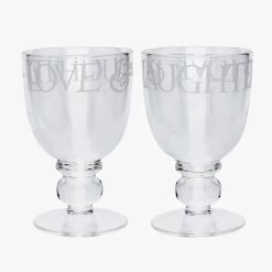 Black Toast Set Of 2 Large Wine Glass