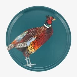 Pheasant Round Birch Tray