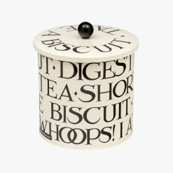 Black Toast Tin Biscuit Barrel