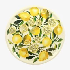 Vegetable Garden Lemons Round Birch Tray