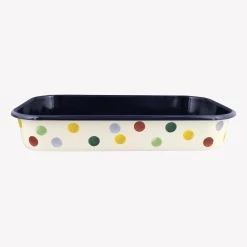 Polka Dot Enamel Roasting Dish 34cm