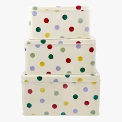 Polka Dot Set Of 3 Square Cake Tins
