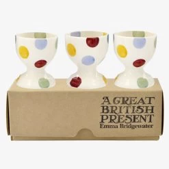 Polka Dot Set Of 3 Egg Cups Boxed
