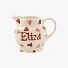 Personalised Pink Hearts Tiny Jug Decoration