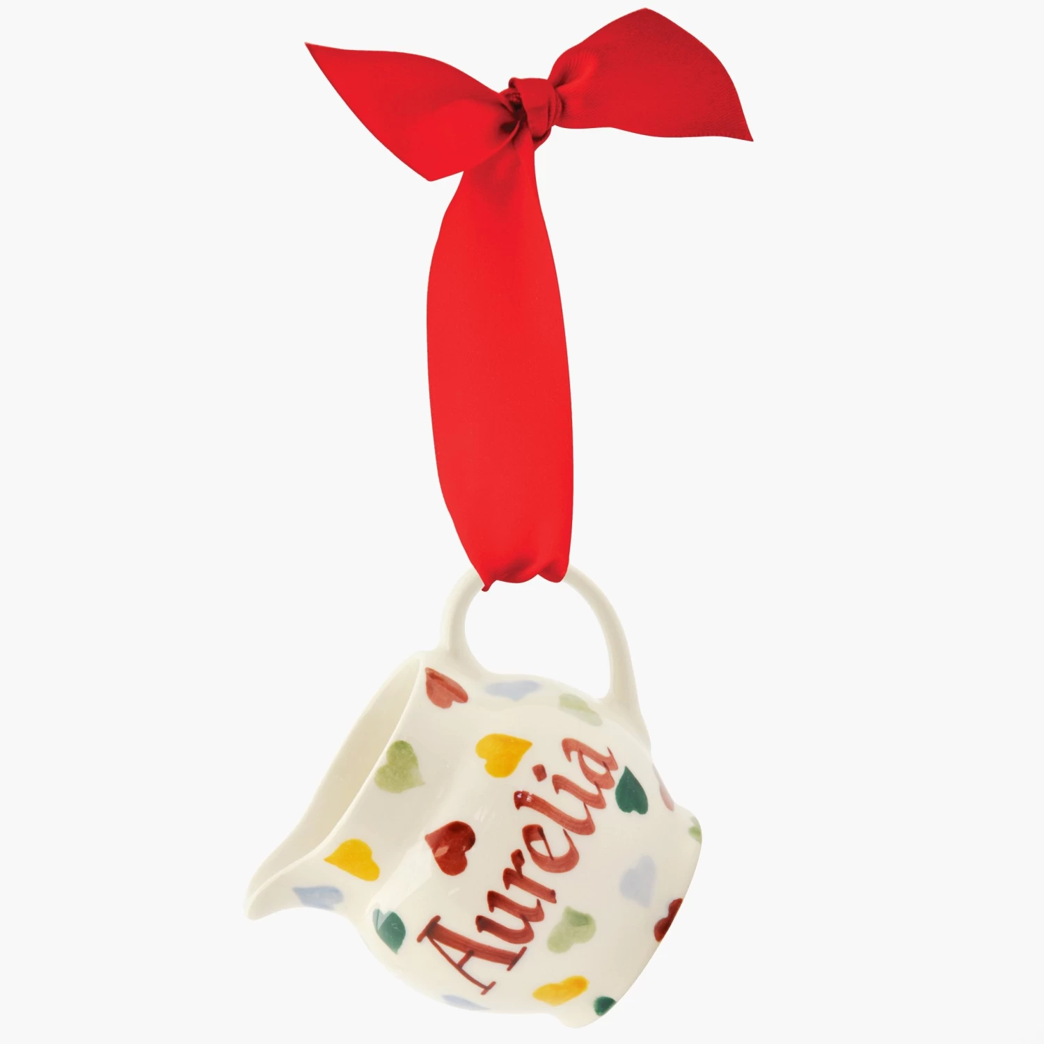 Personalised Polka Hearts Tiny Jug Decoration