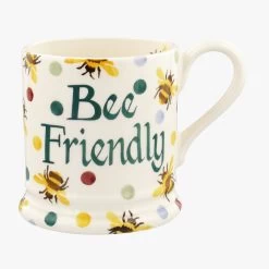 Personalised Bumblebee & Small Polka Dot 1/2 Pint Mug