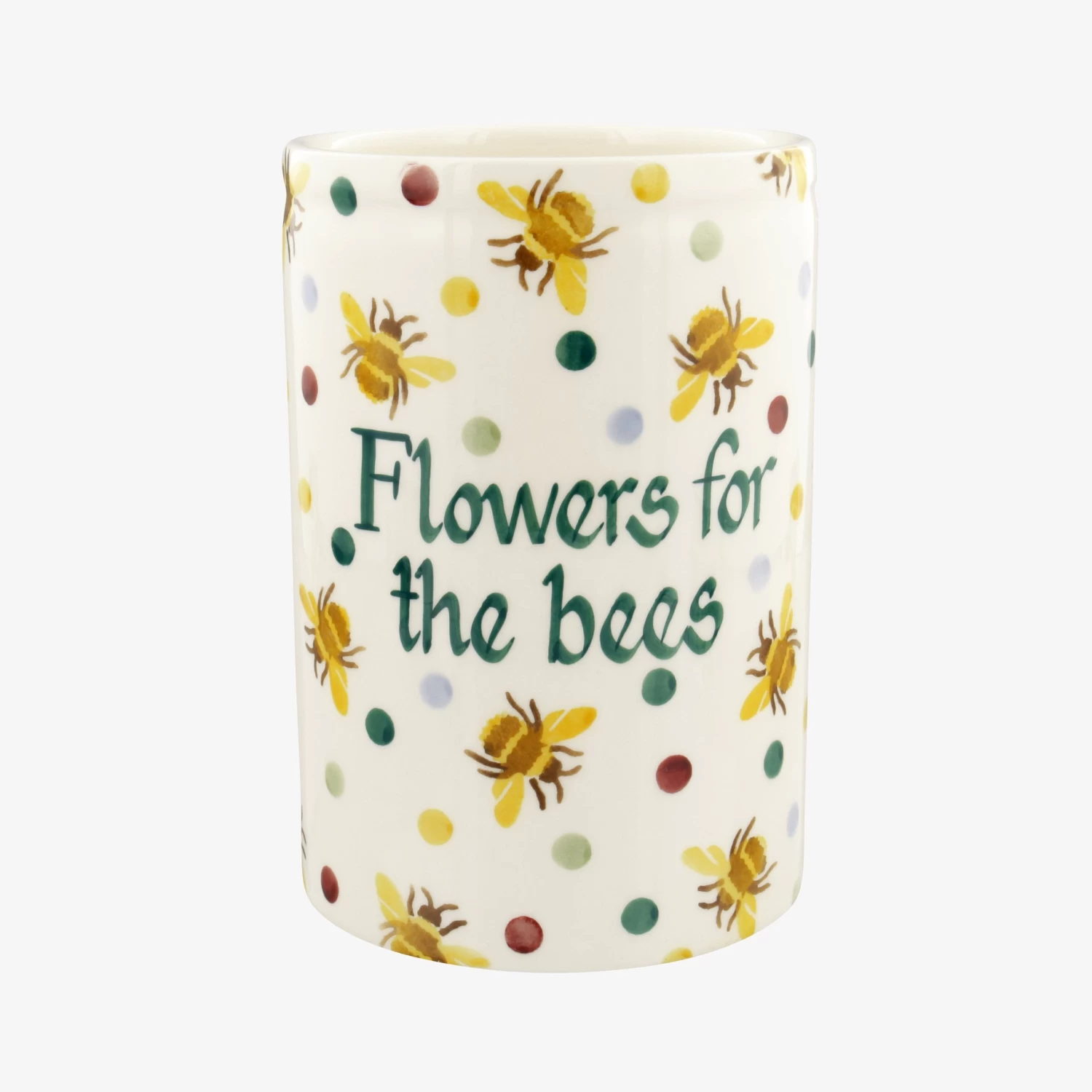 Personalised Bumblebee & Small Polka Dot Medium Vase