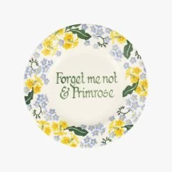 Personalised Forget Me Not & Primrose 8 1/2 Inch Plate