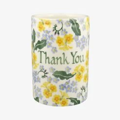 Personalised Forget Me Not & Primrose Medium Vase