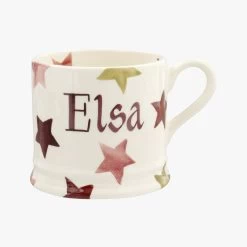 Personalised Pink & Gold Stars Small Mug