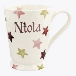 Personalised Pink & Gold Stars Cocoa Mug