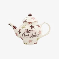 Personalised Pink & Gold Stars 2 Mug Teapot