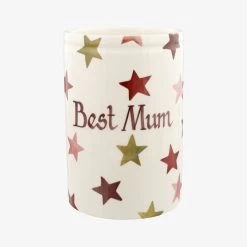 Personalised Pink & Gold Stars Medium Vase