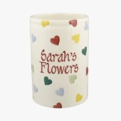 Personalised Polka Hearts Medium Vase
