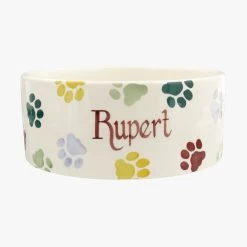 Personalised Polka Paws Large Pet Bowl
