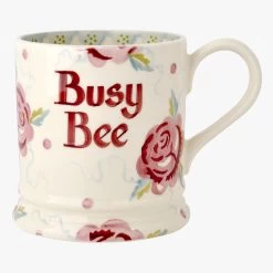Personalised Rose & Bee 1 Pint Mug