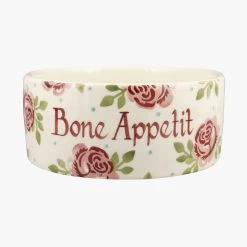 Personalised Pink Roses Large Pet Bowl