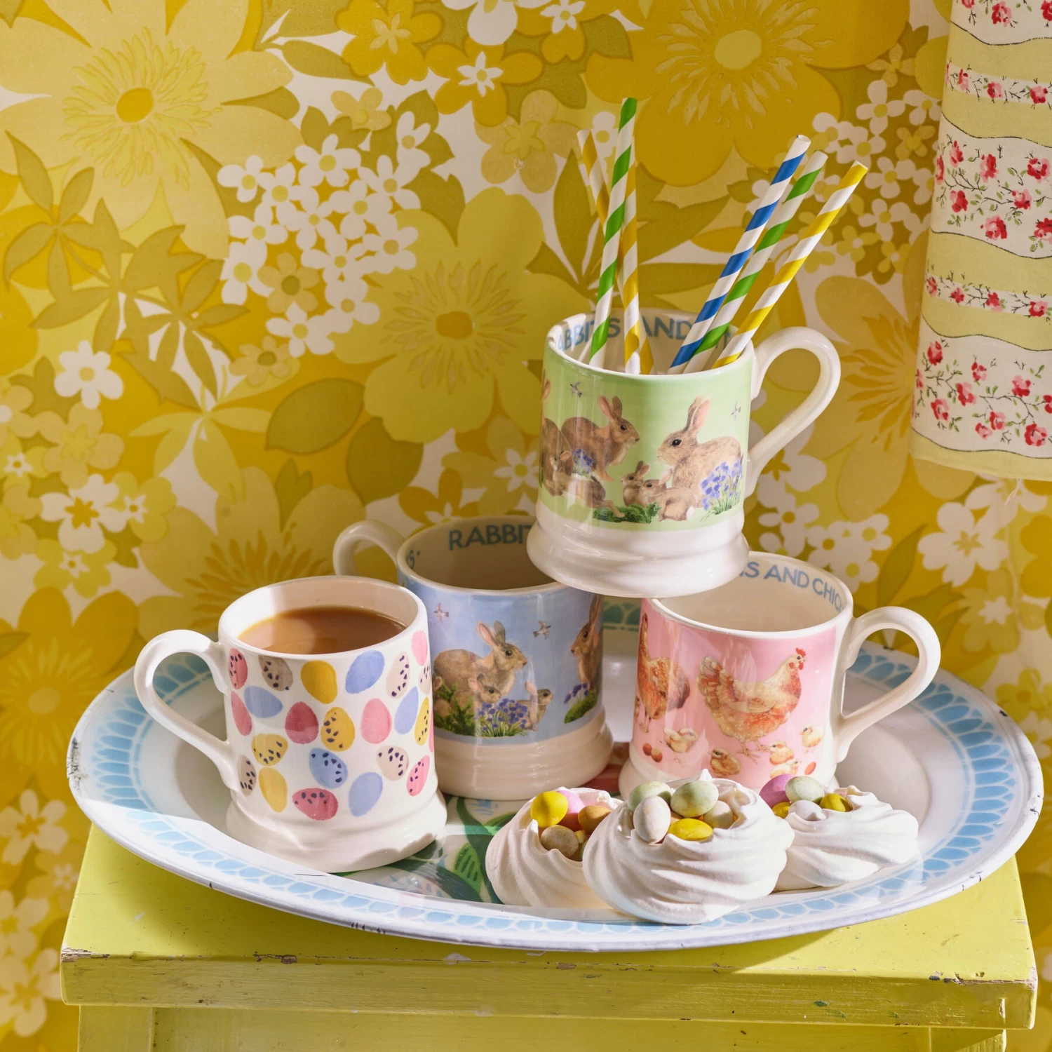 Blue Rabbits & Kits 1/2 Pint Mug - Image 3